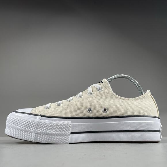 Converse Chuck Taylor All Star Lift Ox Womens 8.5 Natural Ivory Platform Sneaker - Picture 7 of 9